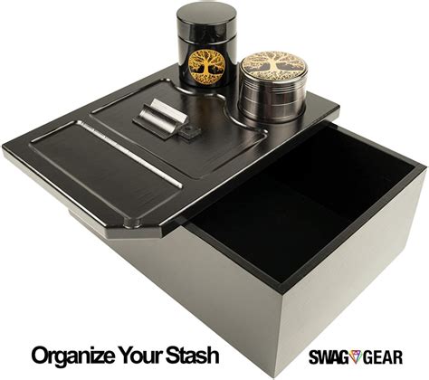 metal stash box with rolling tray lid|weed storage box with lock.